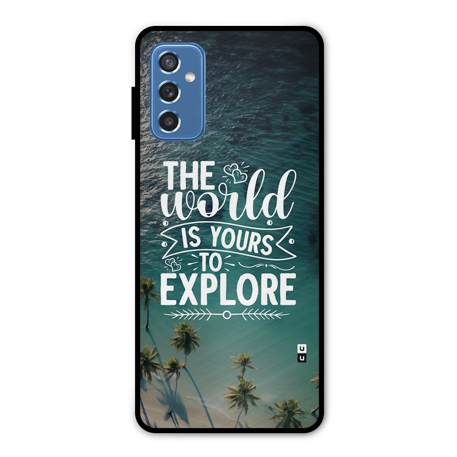 World To Explore Metal Back Case for Galaxy M52 5G