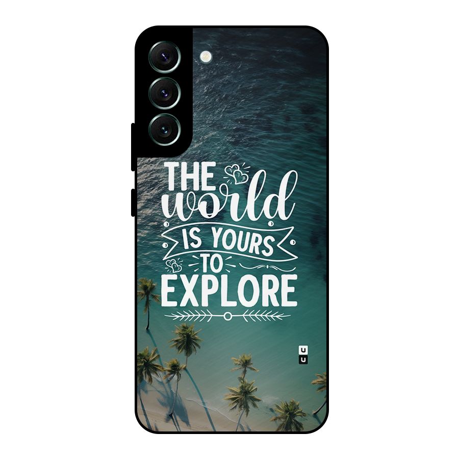 World To Explore Metal Back Case for Galaxy S22 Plus 5G