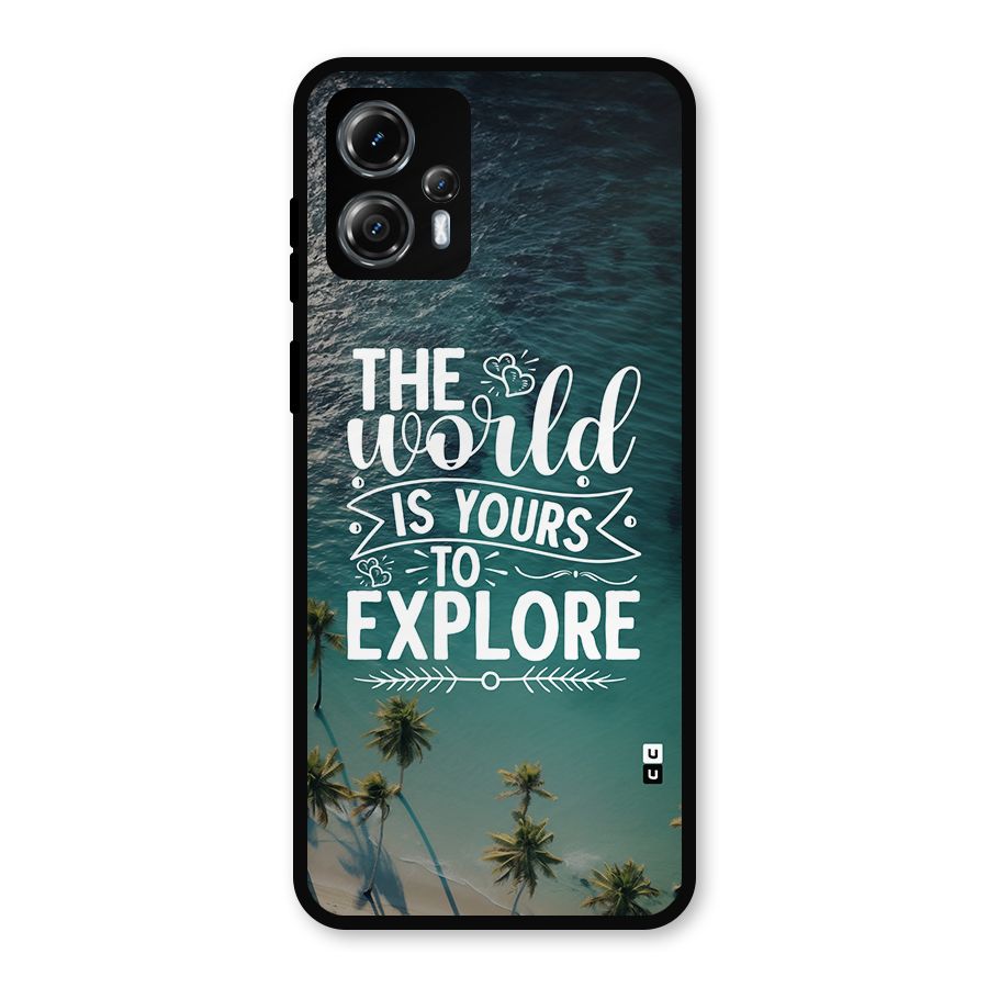 World To Explore Metal Back Case for Moto G13