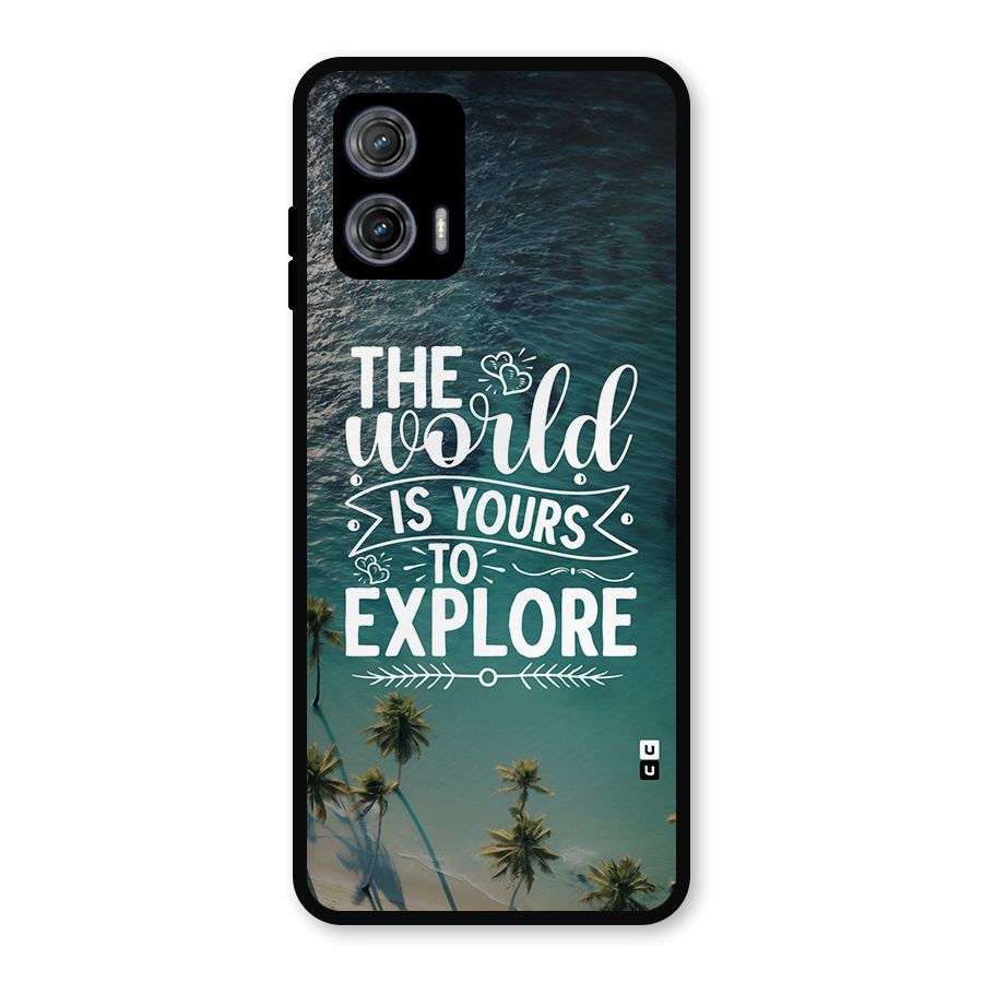 World To Explore Metal Back Case for Moto G73