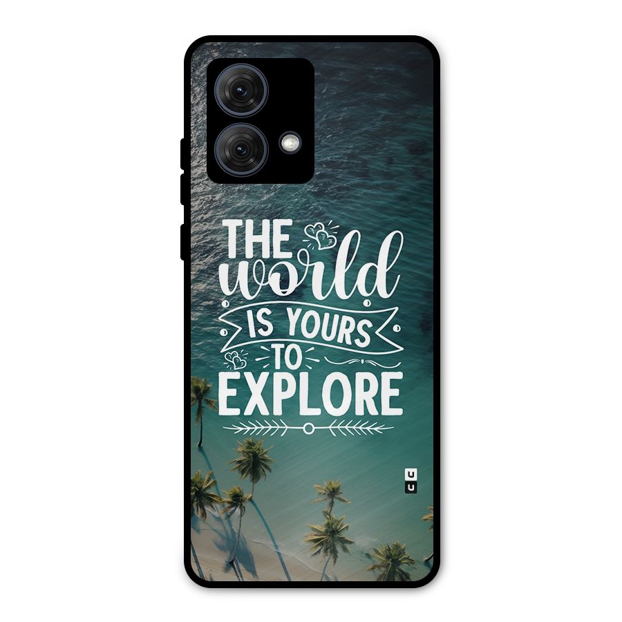 World To Explore Metal Back Case for Moto G84