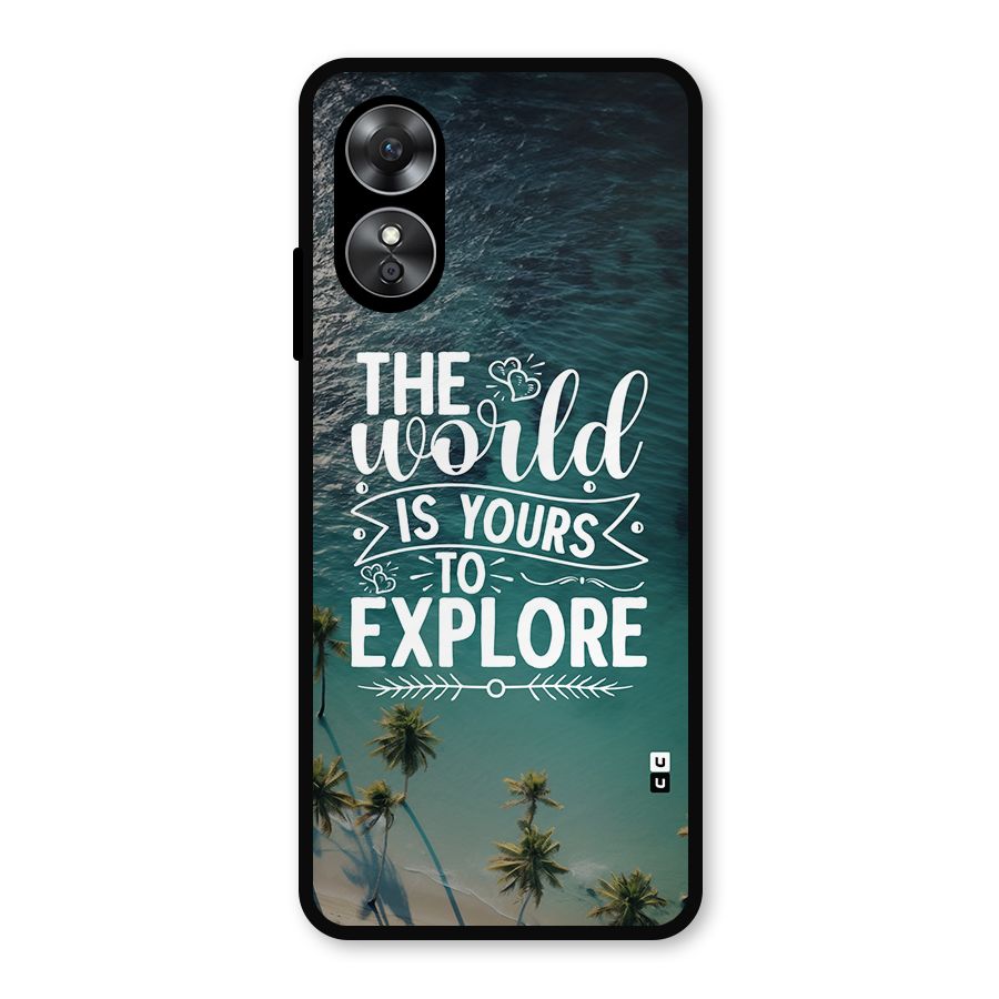 World To Explore Metal Back Case for Oppo A17