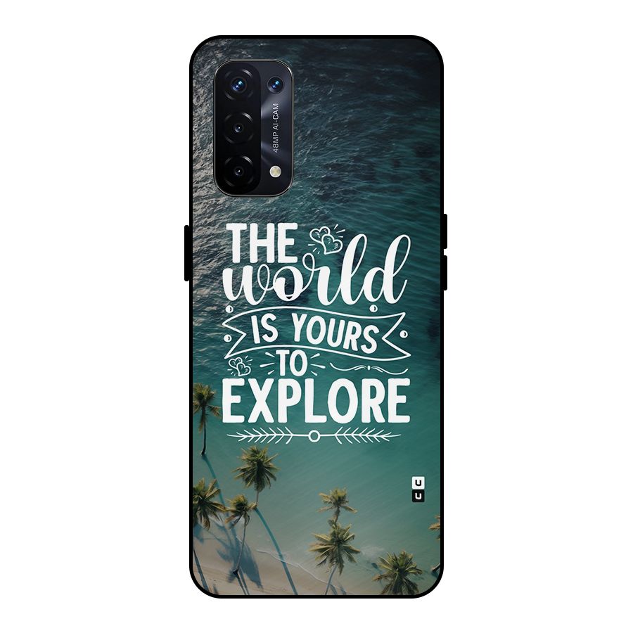 World To Explore Metal Back Case for Oppo A74 5G