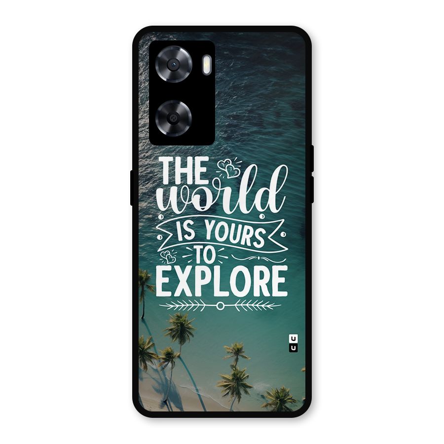 World To Explore Metal Back Case for Oppo A77s