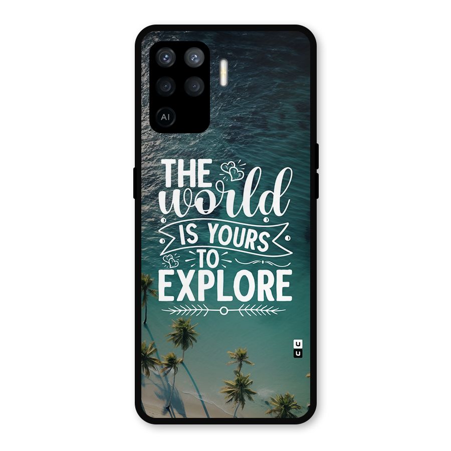 World To Explore Metal Back Case for Oppo F19 Pro