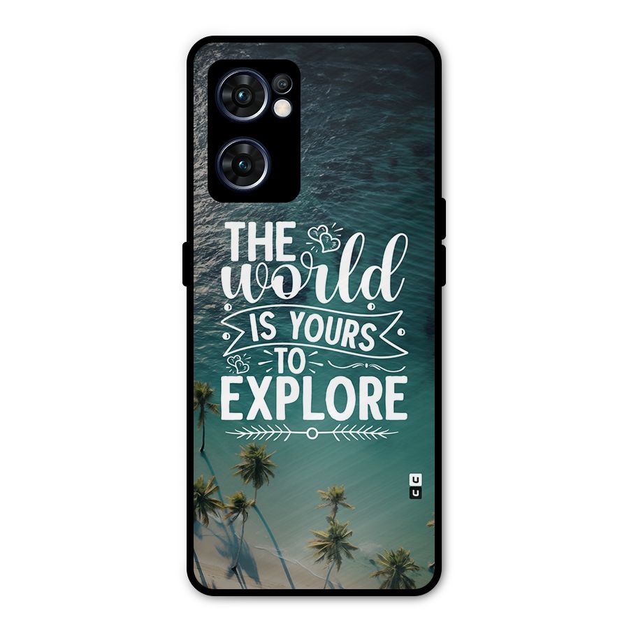 World To Explore Metal Back Case for Oppo Reno7 5G