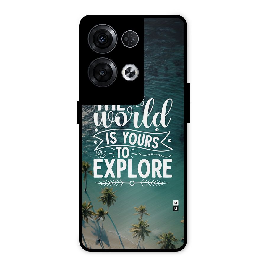 World To Explore Metal Back Case for Oppo Reno8 Pro 5G