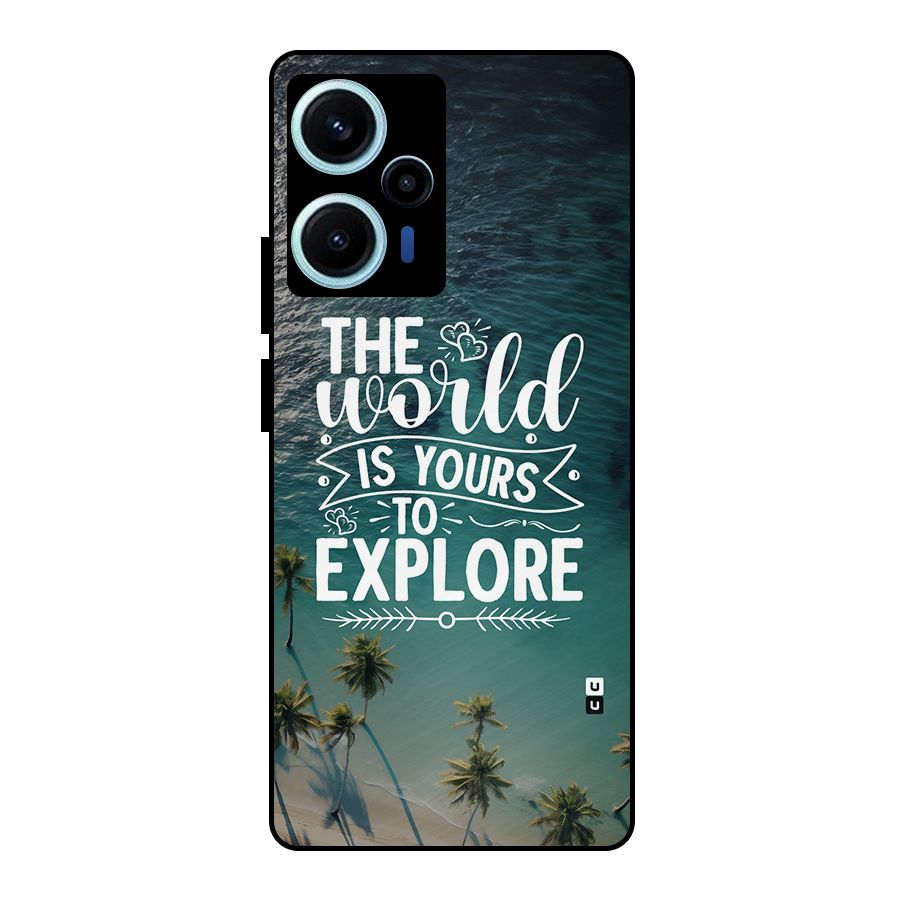 World To Explore Metal Back Case for Poco F5