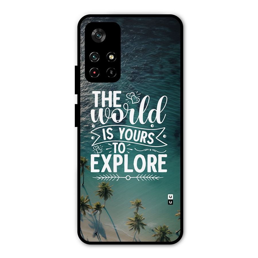 World To Explore Metal Back Case for Poco M4 Pro 5G