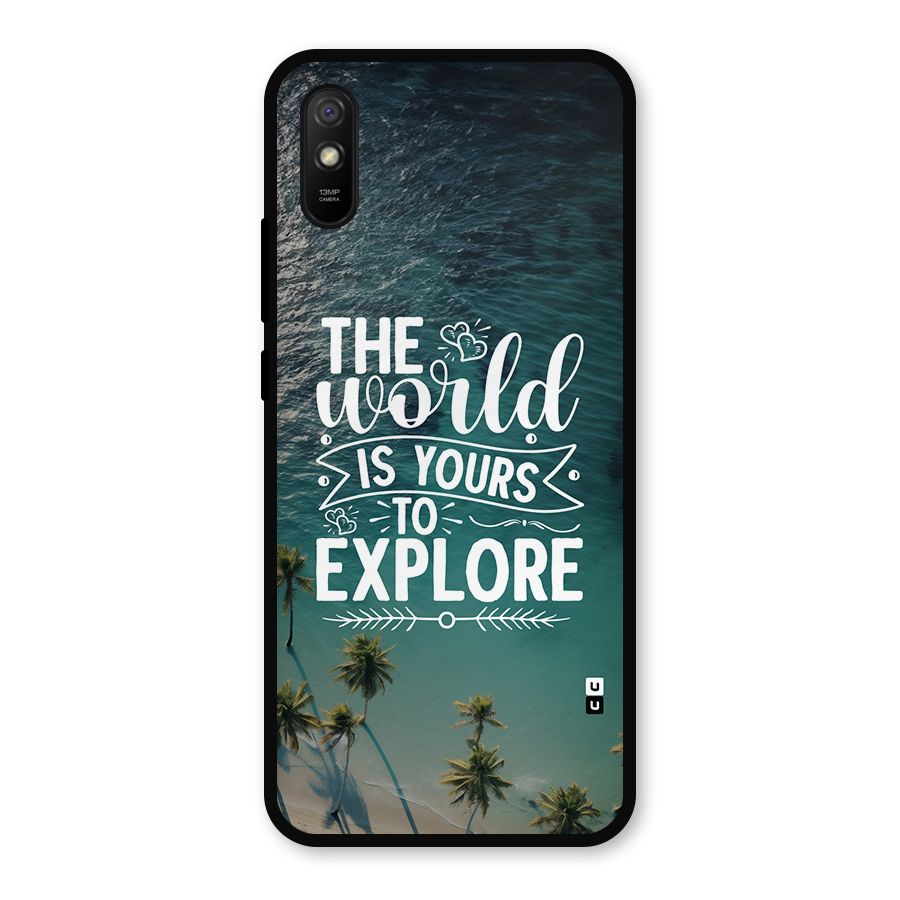 World To Explore Metal Back Case for Redmi 9a