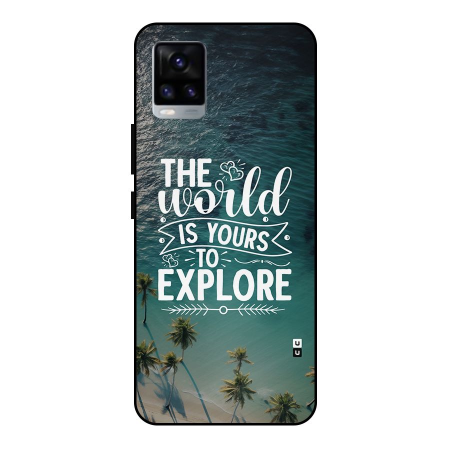World To Explore Metal Back Case for Vivo V20 2021
