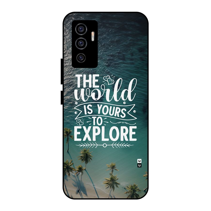 World To Explore Metal Back Case for Vivo V23e