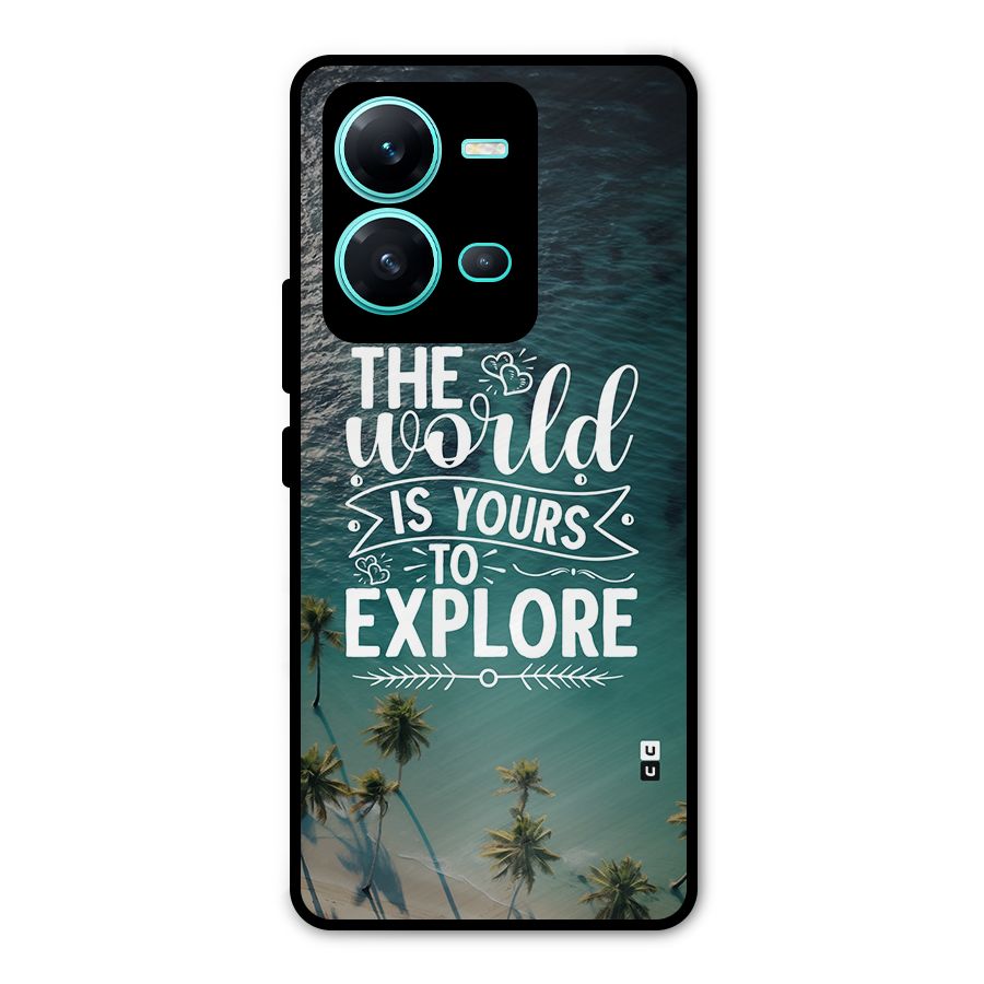 World To Explore Metal Back Case for Vivo V25