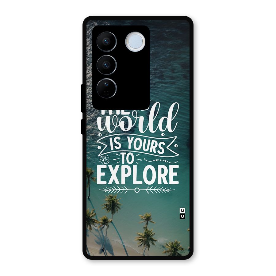 World To Explore Metal Back Case for Vivo V27