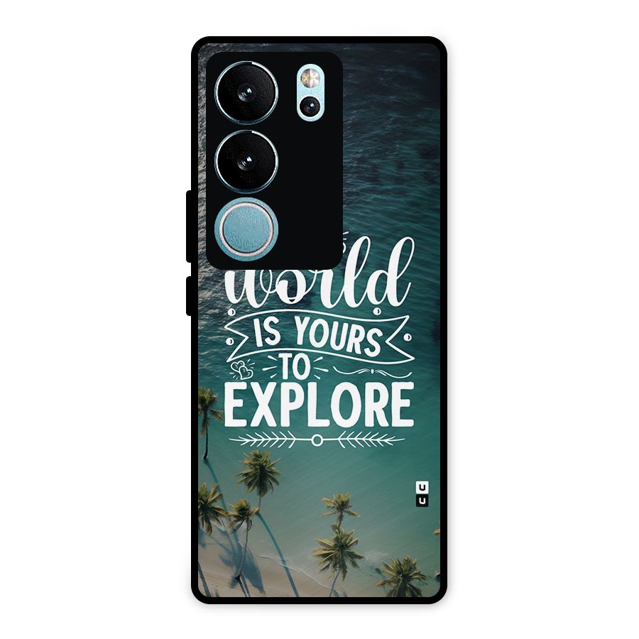 World To Explore Metal Back Case for Vivo V29 Pro