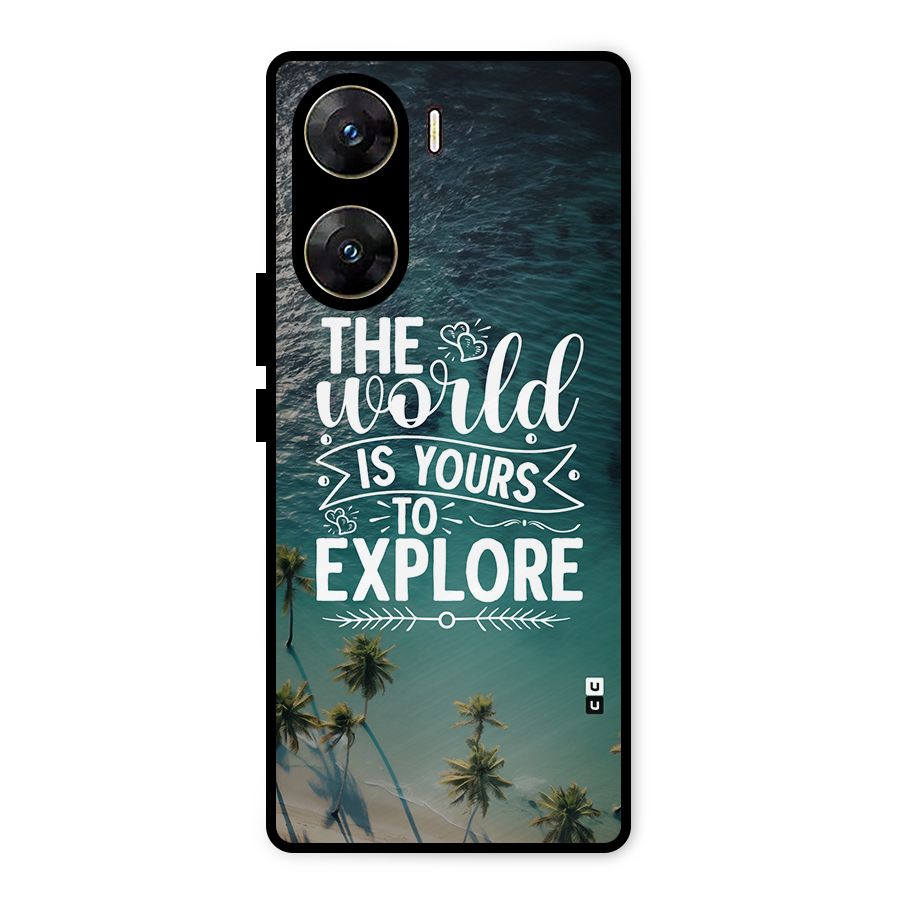World To Explore Metal Back Case for Vivo V29e