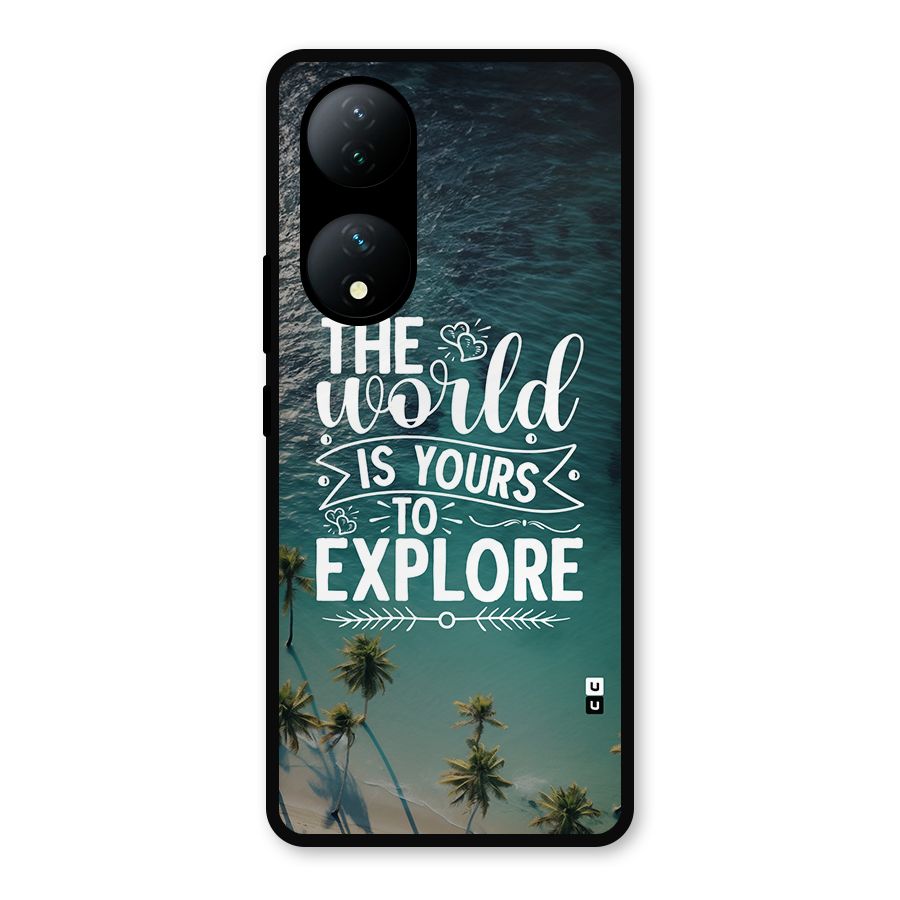 World To Explore Metal Back Case for Vivo Y100a