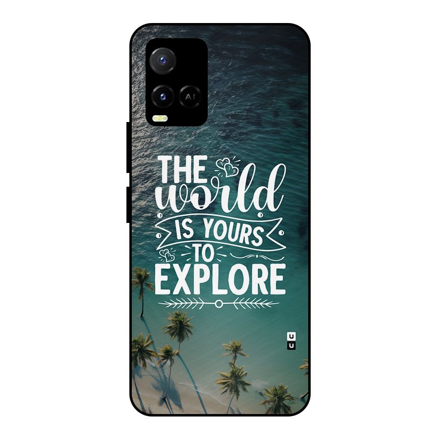 World To Explore Metal Back Case for Vivo Y21