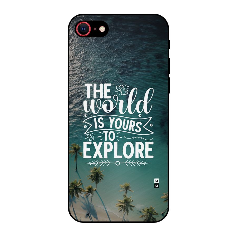World To Explore Metal Back Case for iPhone 8