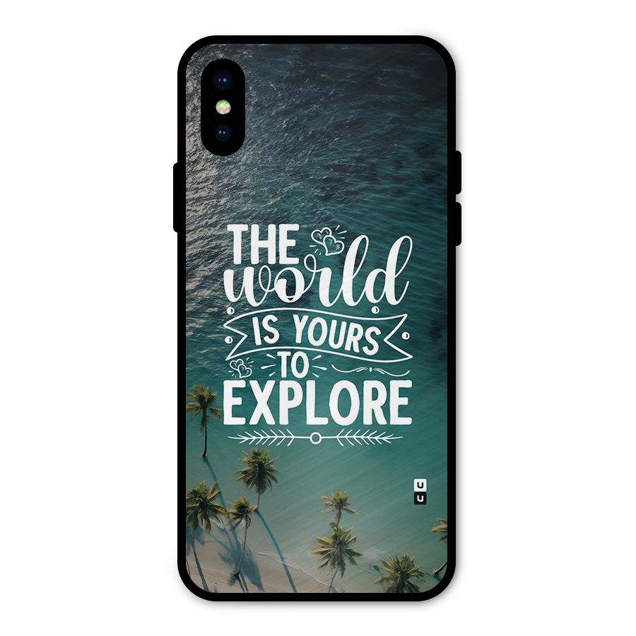 World To Explore Metal Back Case for iPhone XS