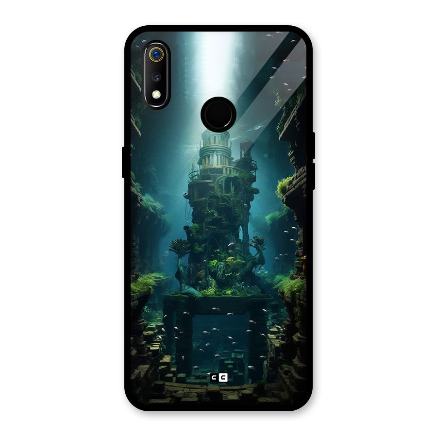 World Under Water Glass Back Case for Realme 3i