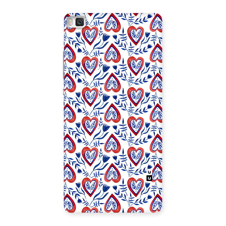 Wrapping Hearts Pattern Back Case for Huawei P8