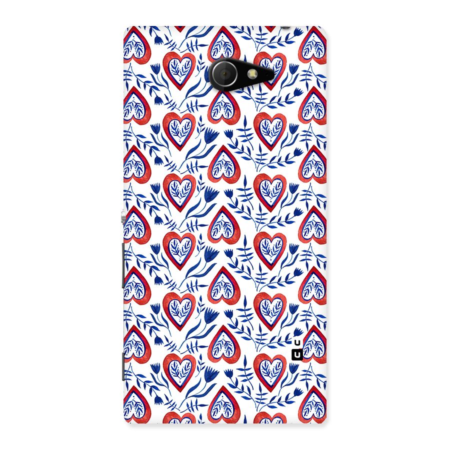 Wrapping Hearts Pattern Back Case for Sony Xperia M2