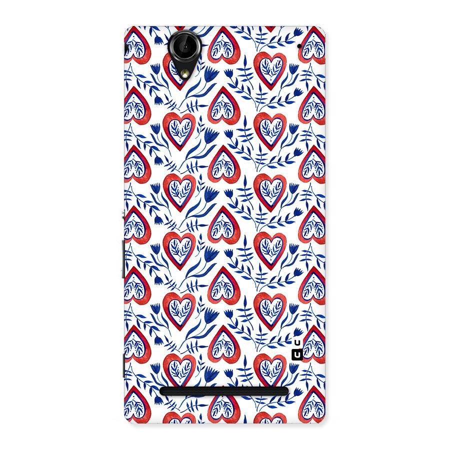 Wrapping Hearts Pattern Back Case for Sony Xperia T2