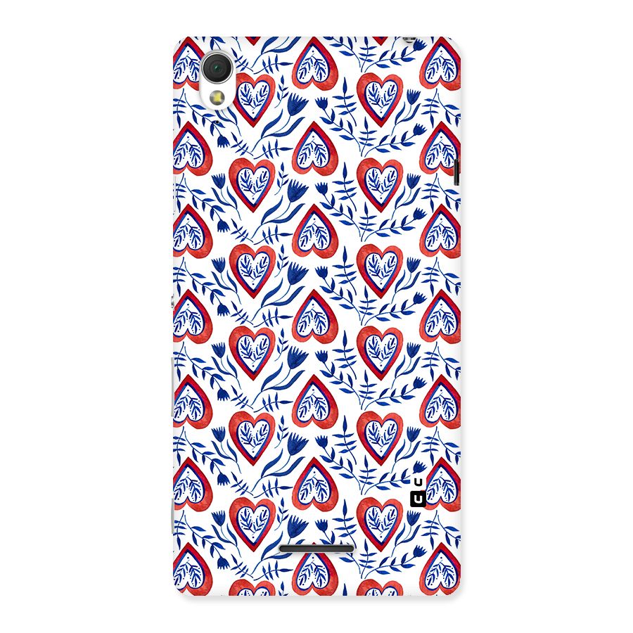 Wrapping Hearts Pattern Back Case for Sony Xperia T3