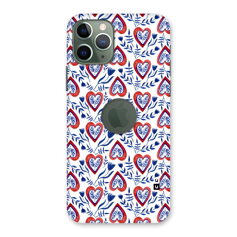 Wrapping Hearts Pattern Back Case for iPhone 11 Pro Logo  Cut