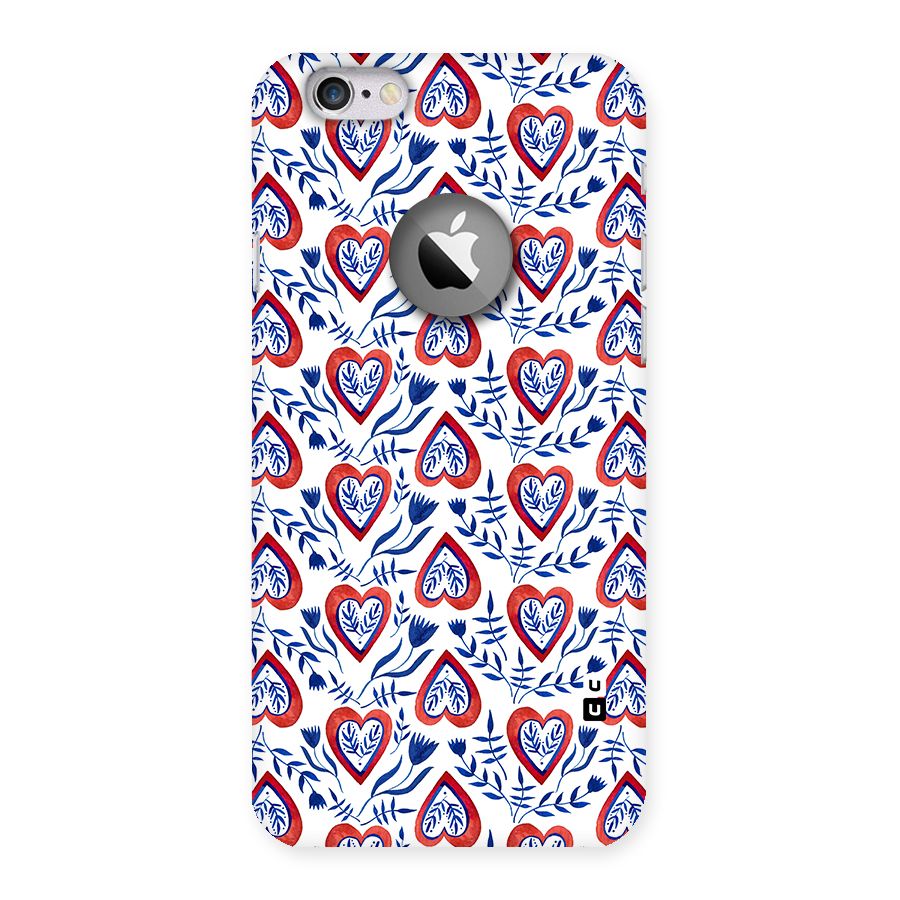 Wrapping Hearts Pattern Back Case for iPhone 6 Logo Cut