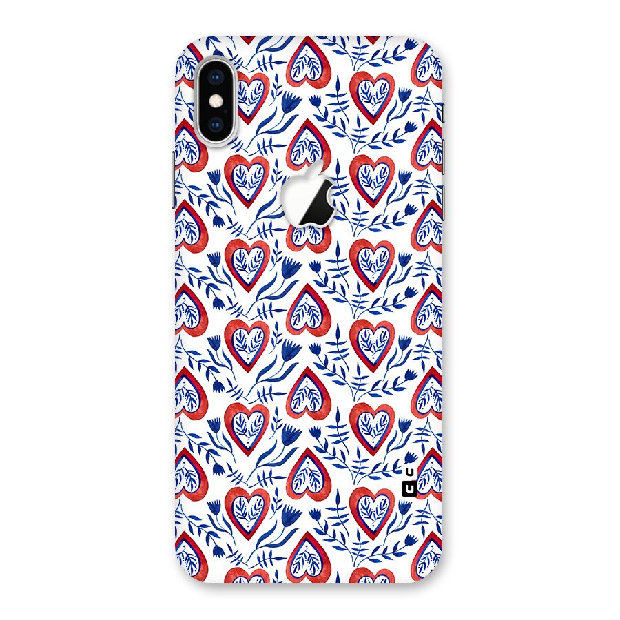 Wrapping Hearts Pattern Back Case for iPhone XS Max Apple Cut
