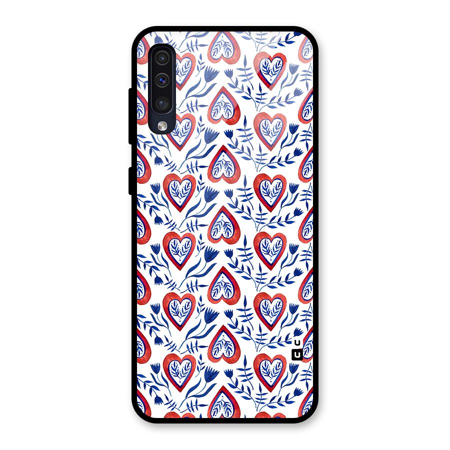 Wrapping Hearts Pattern Glass Back Case for Galaxy A50
