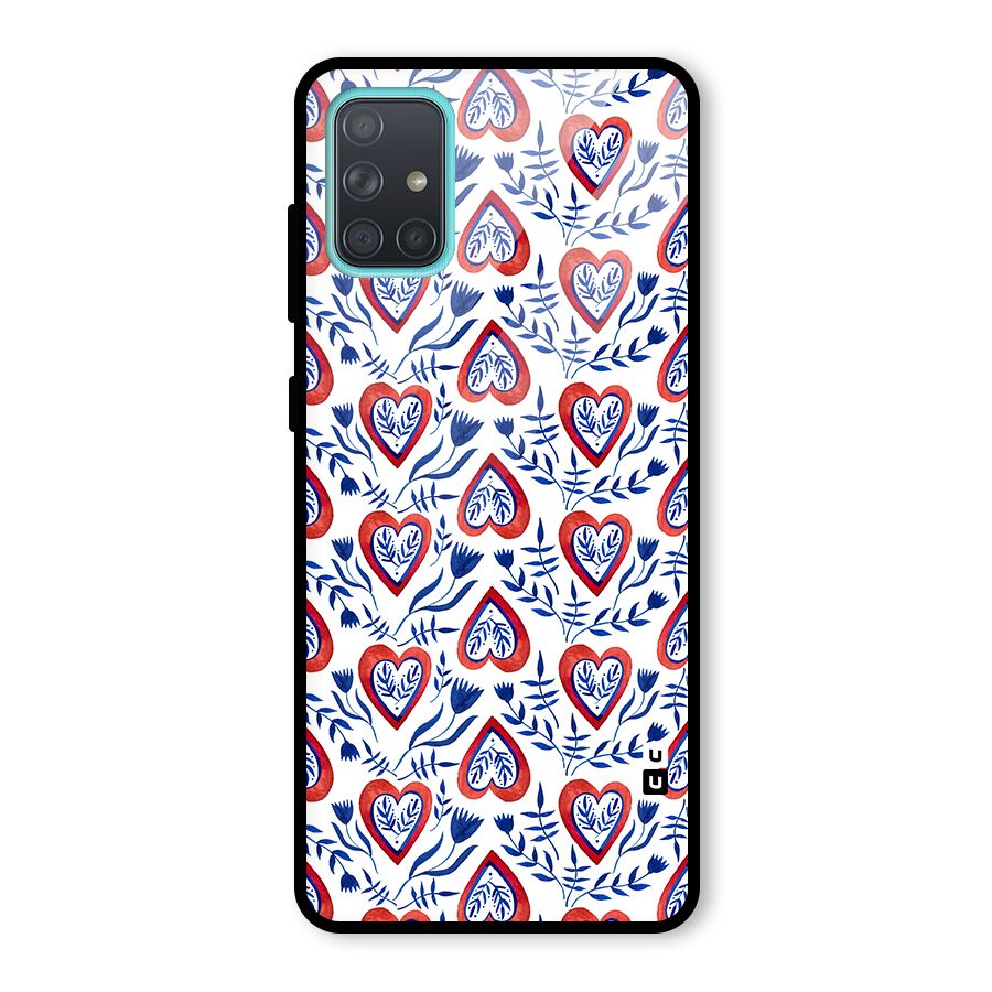 Wrapping Hearts Pattern Glass Back Case for Galaxy A71