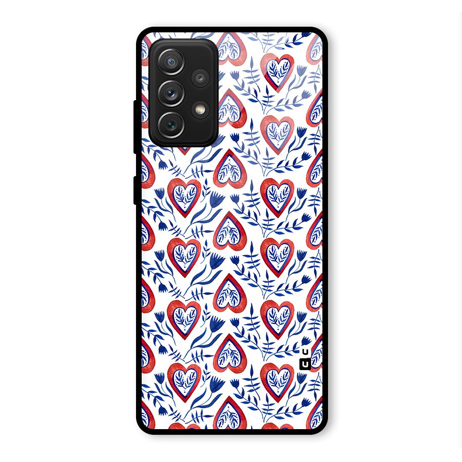 Wrapping Hearts Pattern Glass Back Case for Galaxy A72