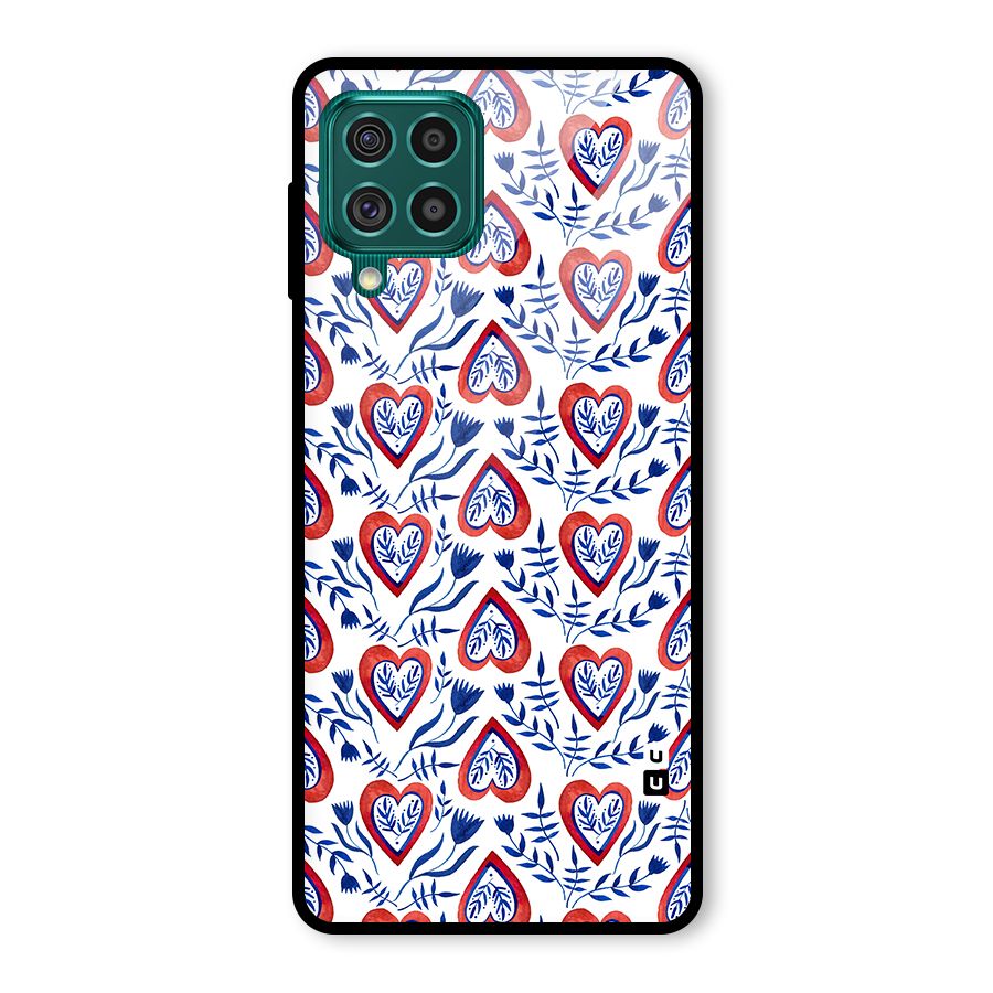 Wrapping Hearts Pattern Glass Back Case for Galaxy F62