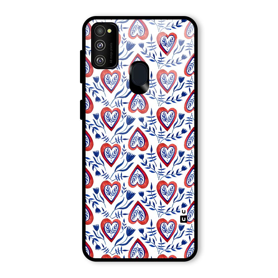 Wrapping Hearts Pattern Glass Back Case for Galaxy M30s