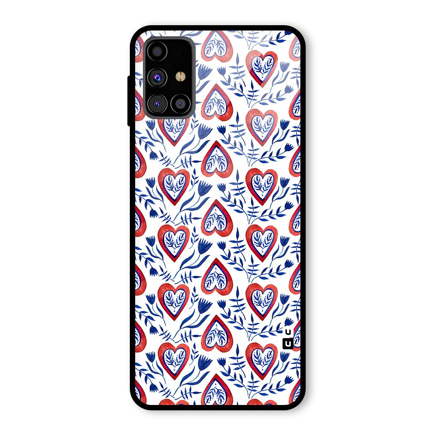 Wrapping Hearts Pattern Glass Back Case for Galaxy M31s