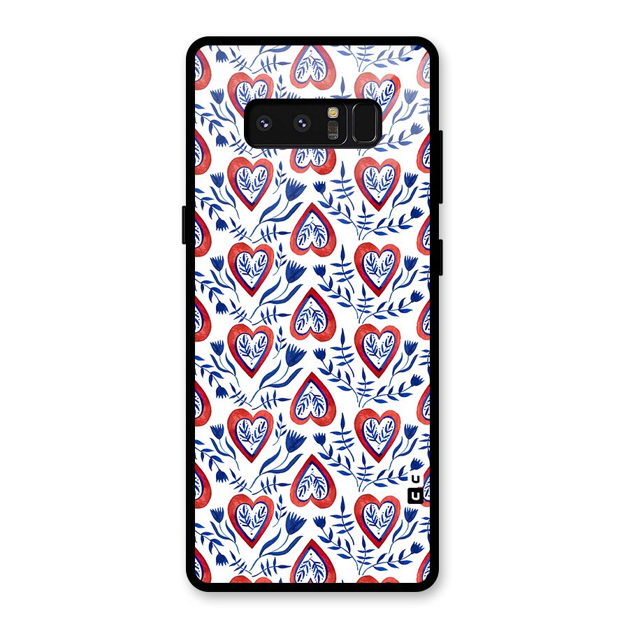 Wrapping Hearts Pattern Glass Back Case for Galaxy Note 8