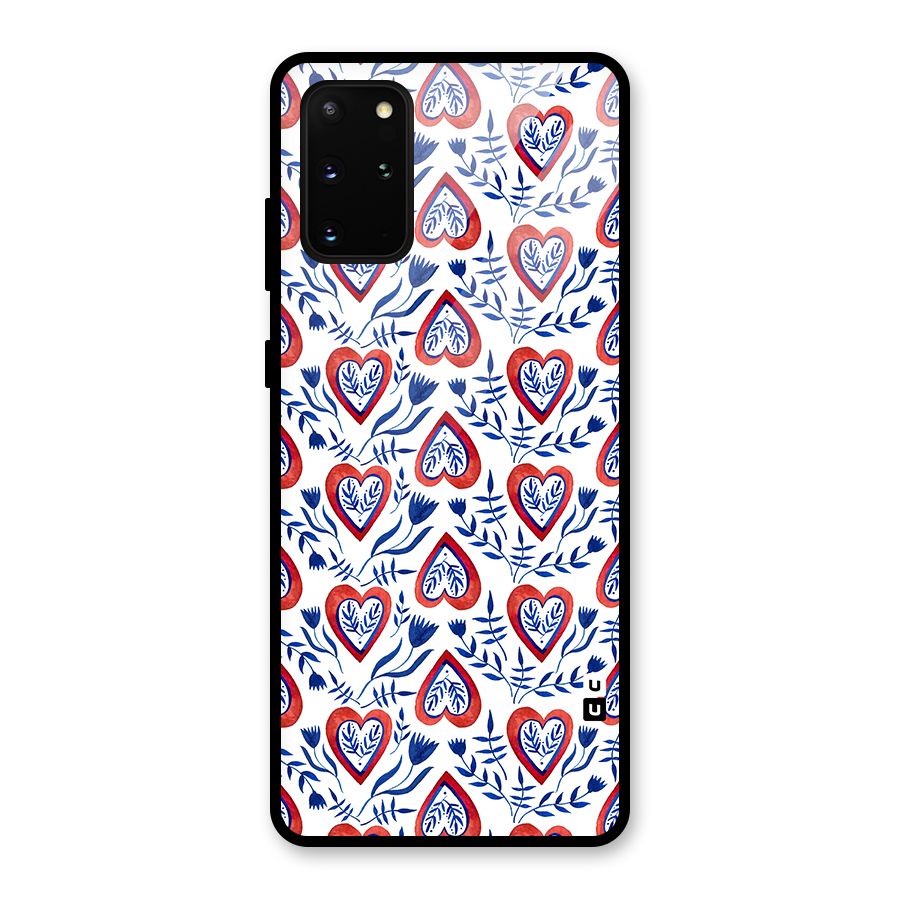 Wrapping Hearts Pattern Glass Back Case for Galaxy S20 Plus
