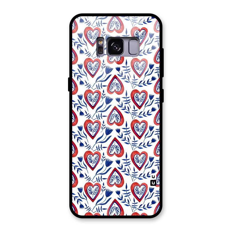 Wrapping Hearts Pattern Glass Back Case for Galaxy S8