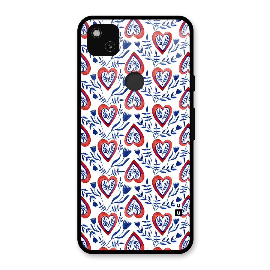 Wrapping Hearts Pattern Glass Back Case for Google Pixel 4a