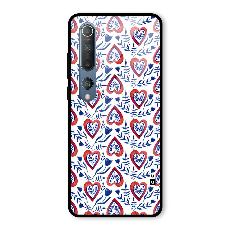 Wrapping Hearts Pattern Glass Back Case for Mi 10