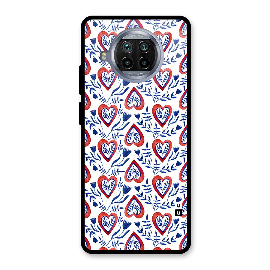 Wrapping Hearts Pattern Glass Back Case for Mi 10i