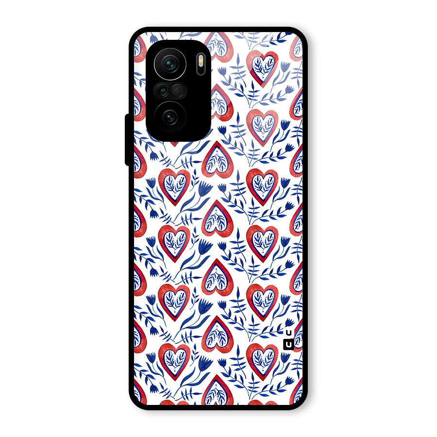 Wrapping Hearts Pattern Glass Back Case for Mi 11X Pro