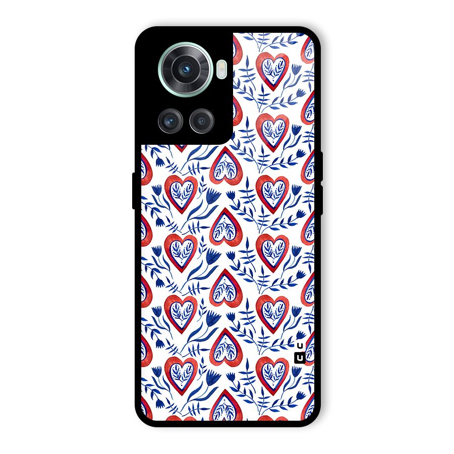 Wrapping Hearts Pattern Glass Back Case for OnePlus 10R
