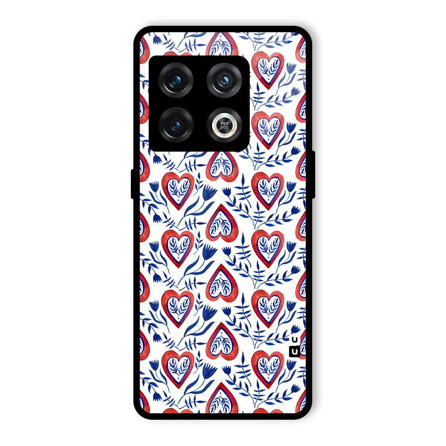 Wrapping Hearts Pattern Glass Back Case for OnePlus 10 Pro 5G