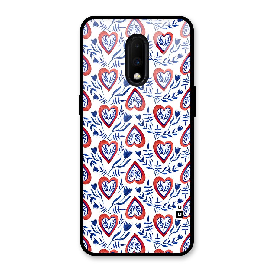 Wrapping Hearts Pattern Glass Back Case for OnePlus 7