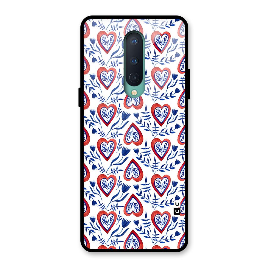 Wrapping Hearts Pattern Glass Back Case for OnePlus 8