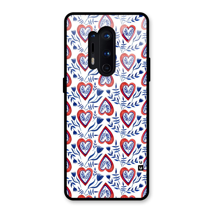 Wrapping Hearts Pattern Glass Back Case for OnePlus 8 Pro